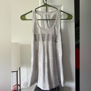 NOBULL - Women’s White Hisbiscus Racerback Tank | Size: S